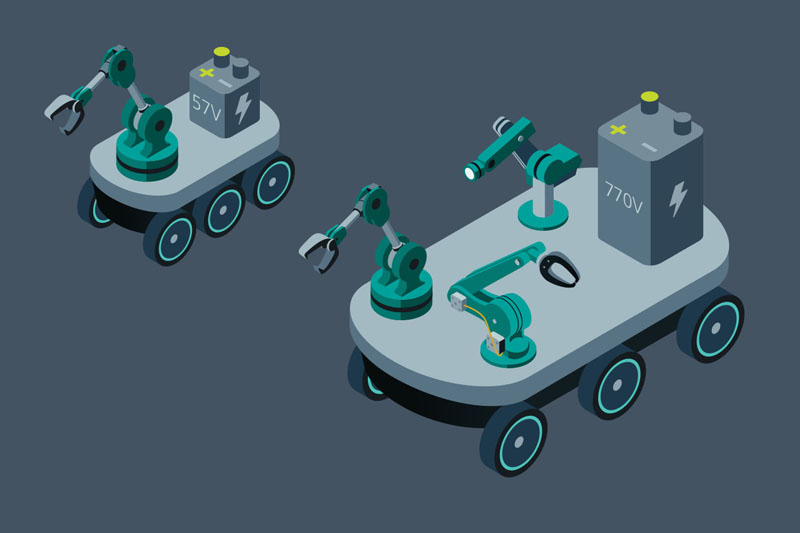 High Density, Modular Power Delivery Networks Optimize Mobile Robot Performance